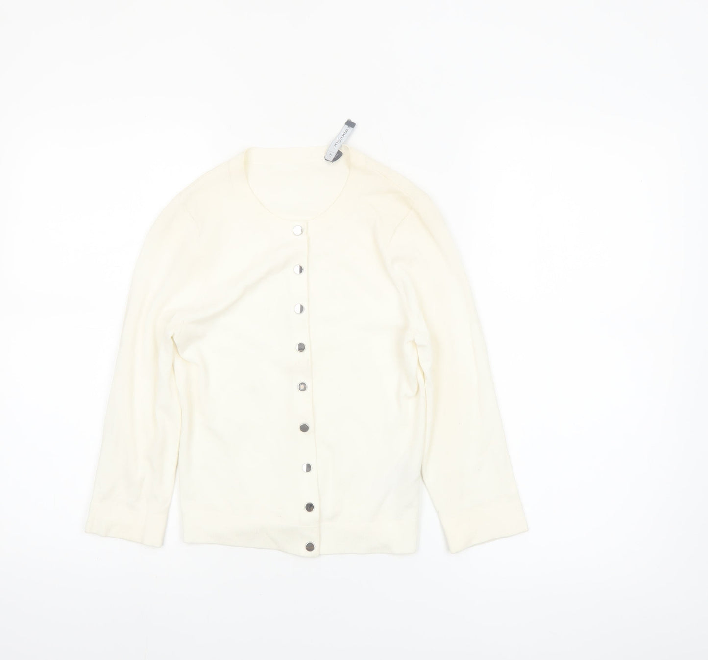 Karen Millen Women’s Ivory Long Sleeve Crew Neck Cardigan XS
