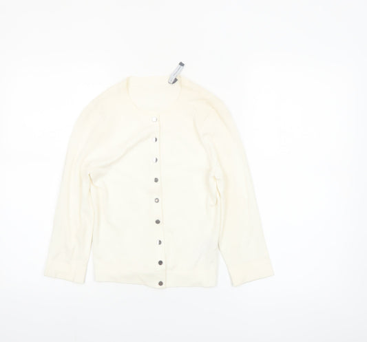 Karen Millen Women’s Ivory Long Sleeve Crew Neck Cardigan XS