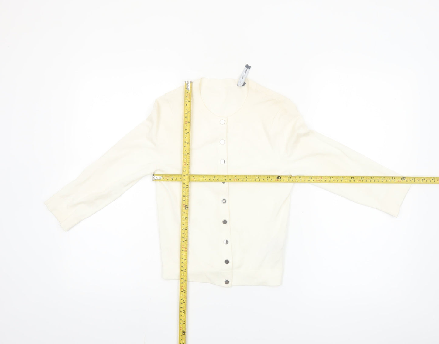Karen Millen Women’s Ivory Long Sleeve Crew Neck Cardigan XS