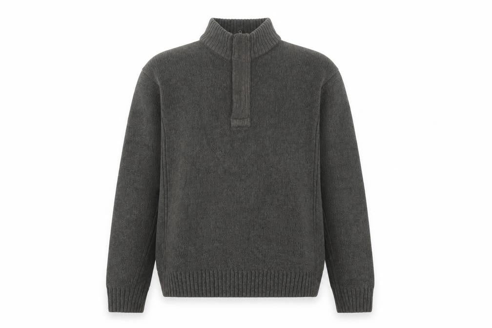 Dunnes Men’s Grey Acrylic 1/4 Zip High Neck Jumper L