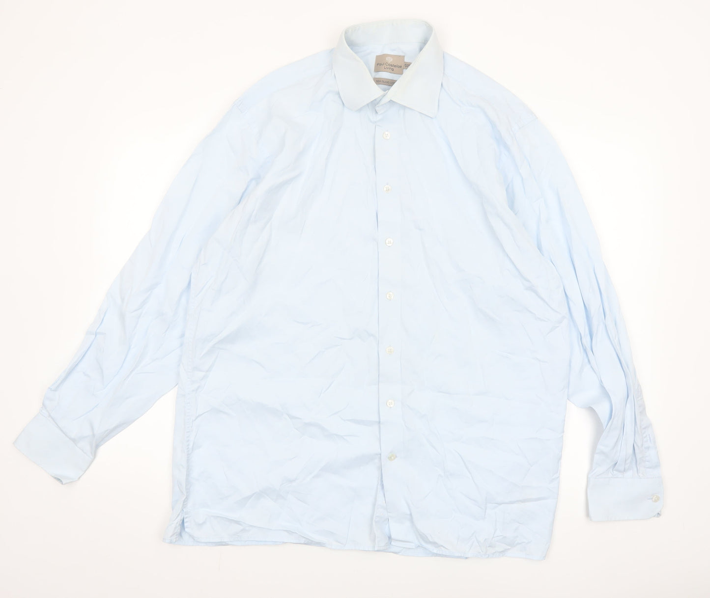 Paul Costelloe Men’s Blue 16.5in Cotton Long Sleeve Button-Up Shirt