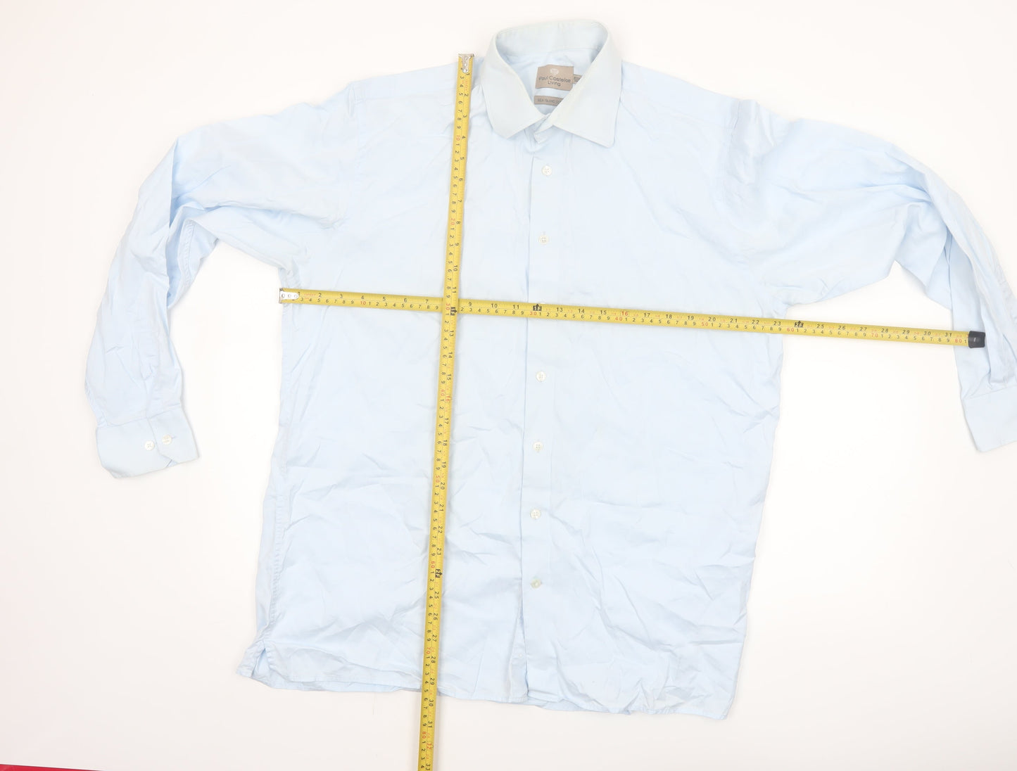 Paul Costelloe Men’s Blue 16.5in Cotton Long Sleeve Button-Up Shirt