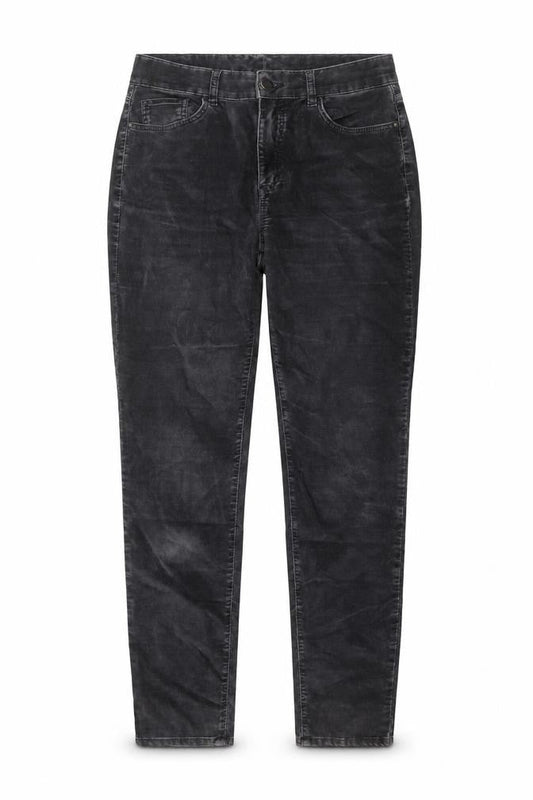Massimo Dutti Women's Black Slim Chino Corduroy Trousers UK 8