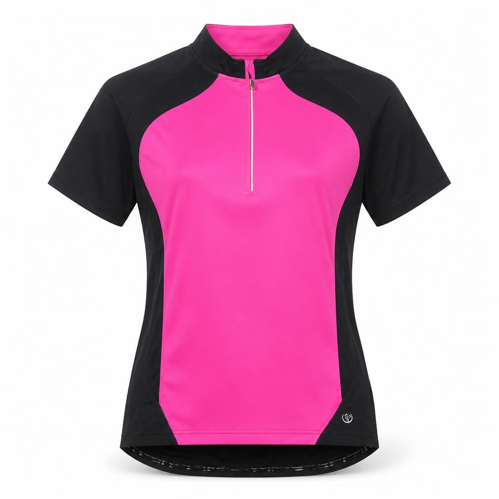 Dunnes Women's Pink Black Performance Sport Cycling T-Shirt S