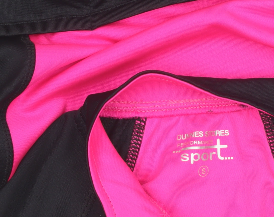 Dunnes Women's Pink Black Performance Sport Cycling T-Shirt S