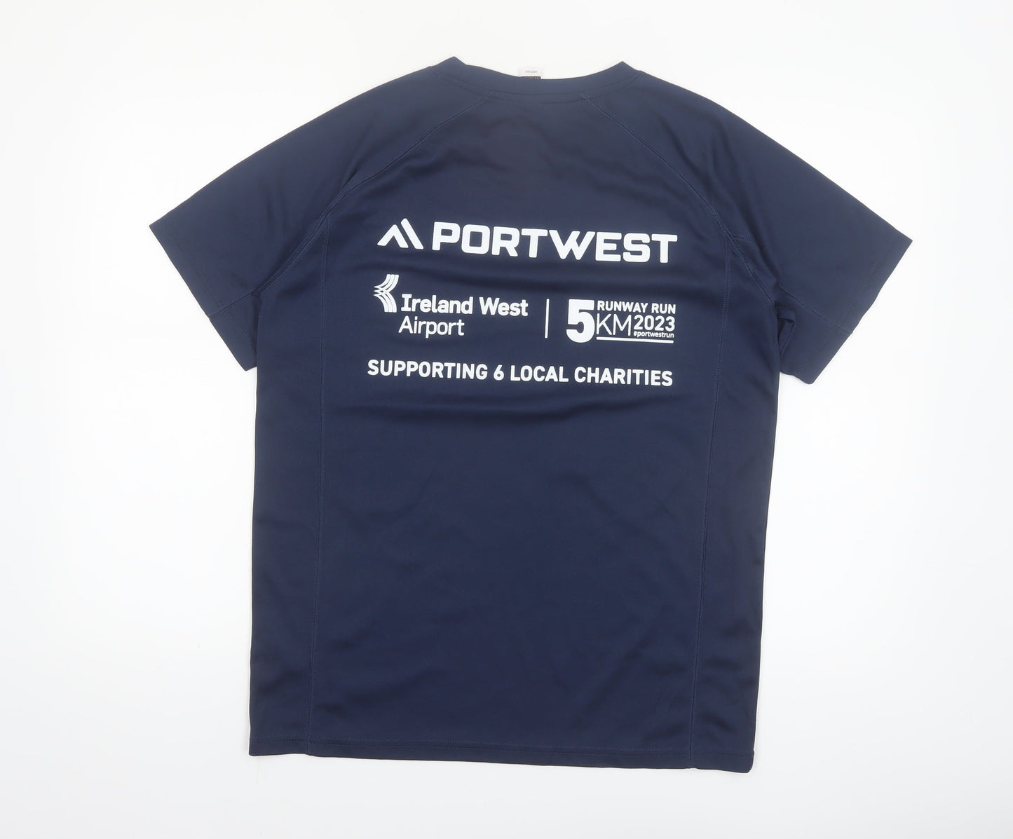 Roly Portwest Men's Navy Polyester Short Sleeve Active T-Shirt M