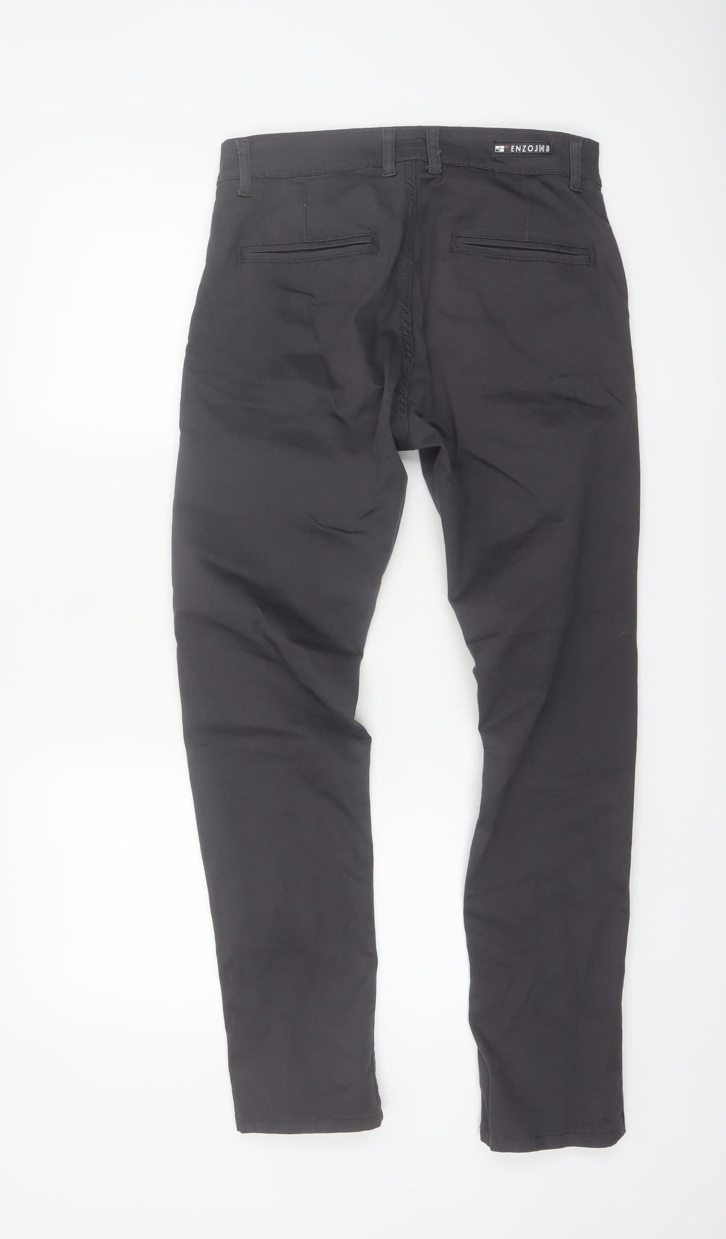 Enzo Jeans Men's Black Slim Fit Chino Trousers 30S
