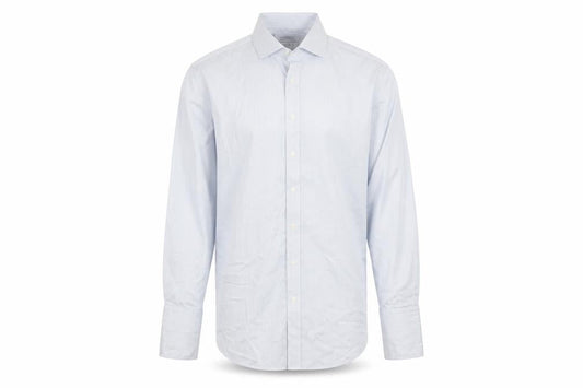 Charles Tyrwhitt Men's Blue Striped Slim Fit Non-Iron Cotton Shirt 18/46