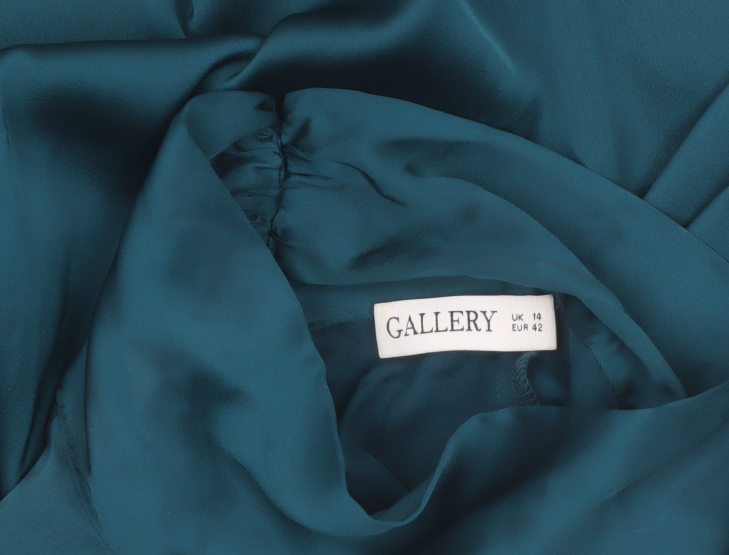 Gallery Women’s Teal Green Polyester Blouse UK 14