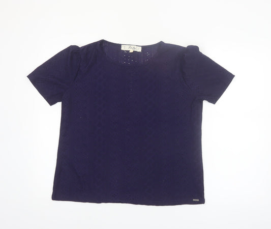 Koala Bay Women's Purple Lace Short Sleeve Blouse Size L