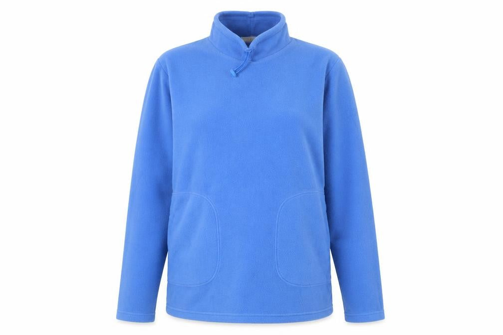 Marks & Spencer Women Azure Blue Pullover Fleece Sweatshirt UK 10