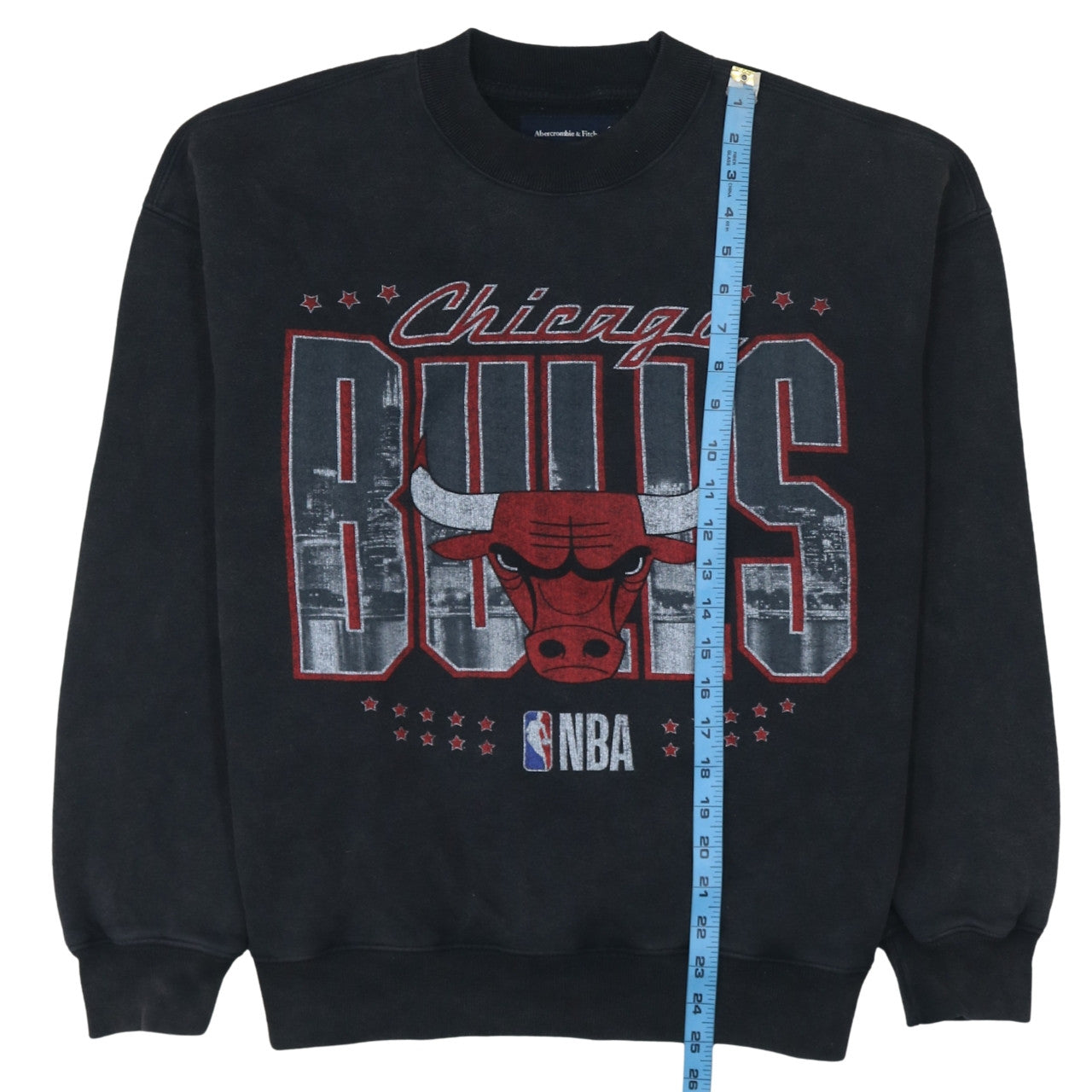 Abercrombie & Fitch Women Black Chicago Bulls Oversized Sweatshirt S