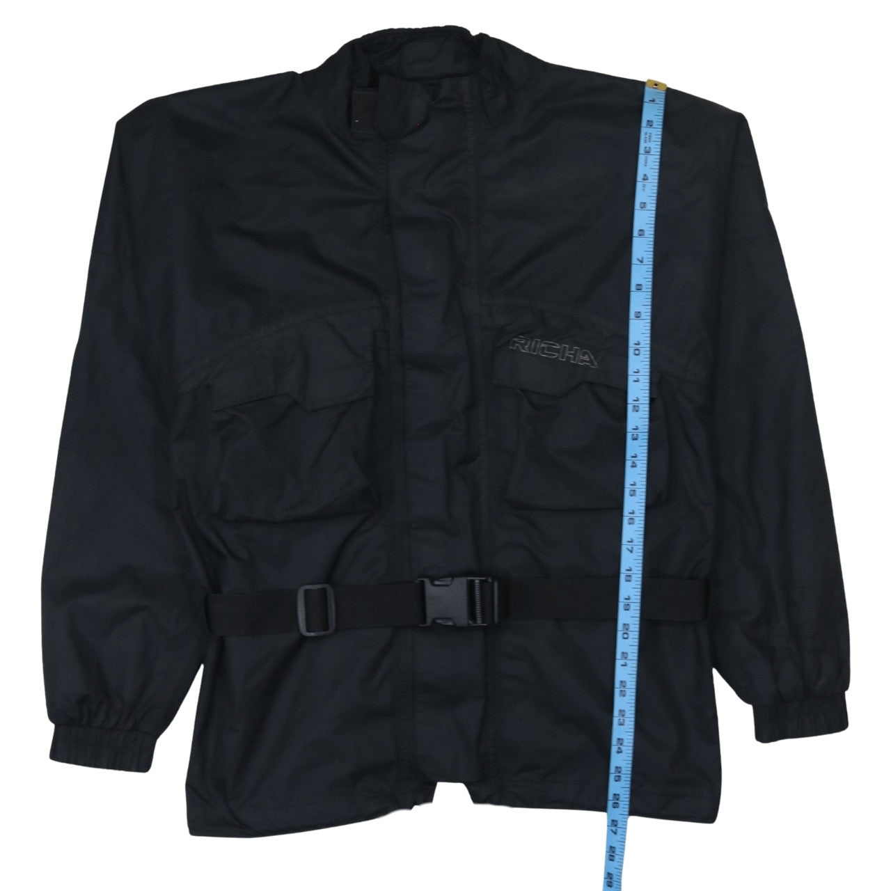 Richa Men's Black XS Waterproof Motorcycle Jacket with Belt
