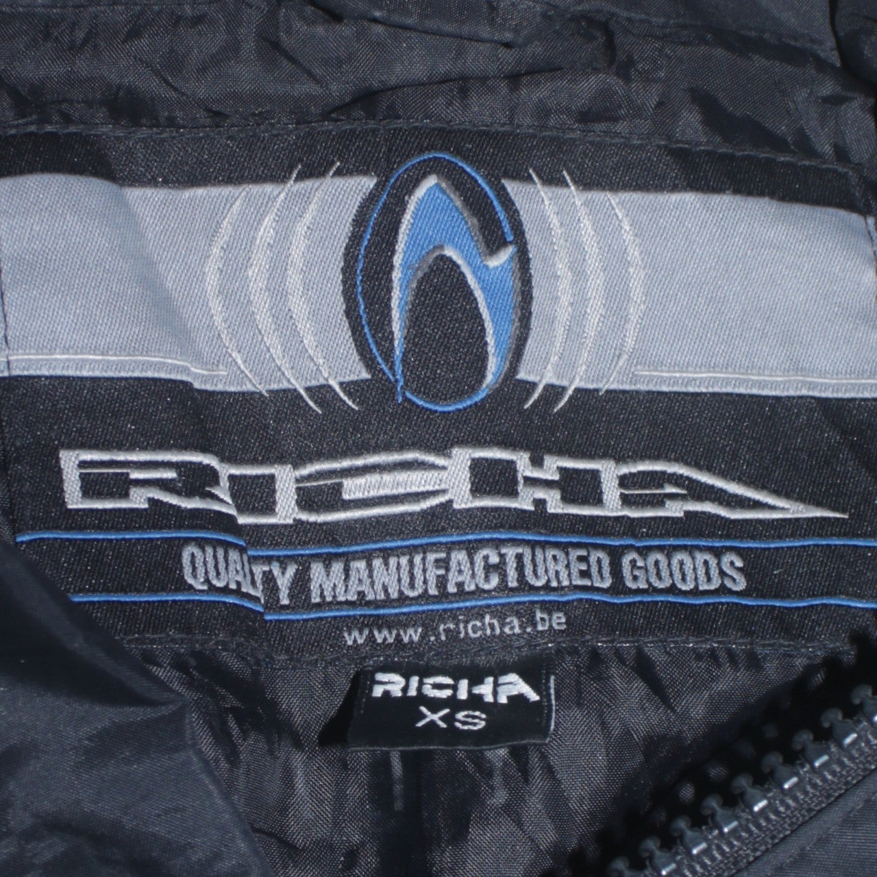 Richa Men's Black XS Waterproof Motorcycle Jacket with Belt