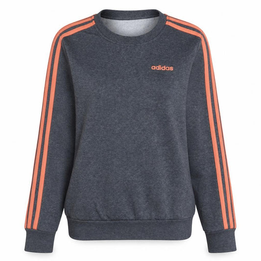Adidas Womens Grey Orange Crew Neck Pullover Sweatshirt XS