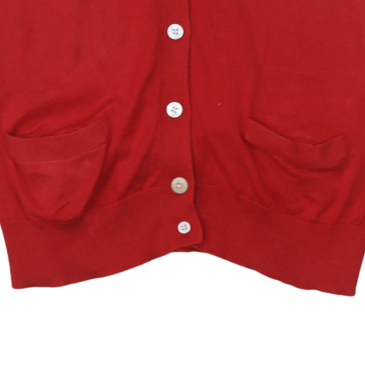 Ralph Lauren Women Red Cotton Short Sleeve V-Neck Cardigan L