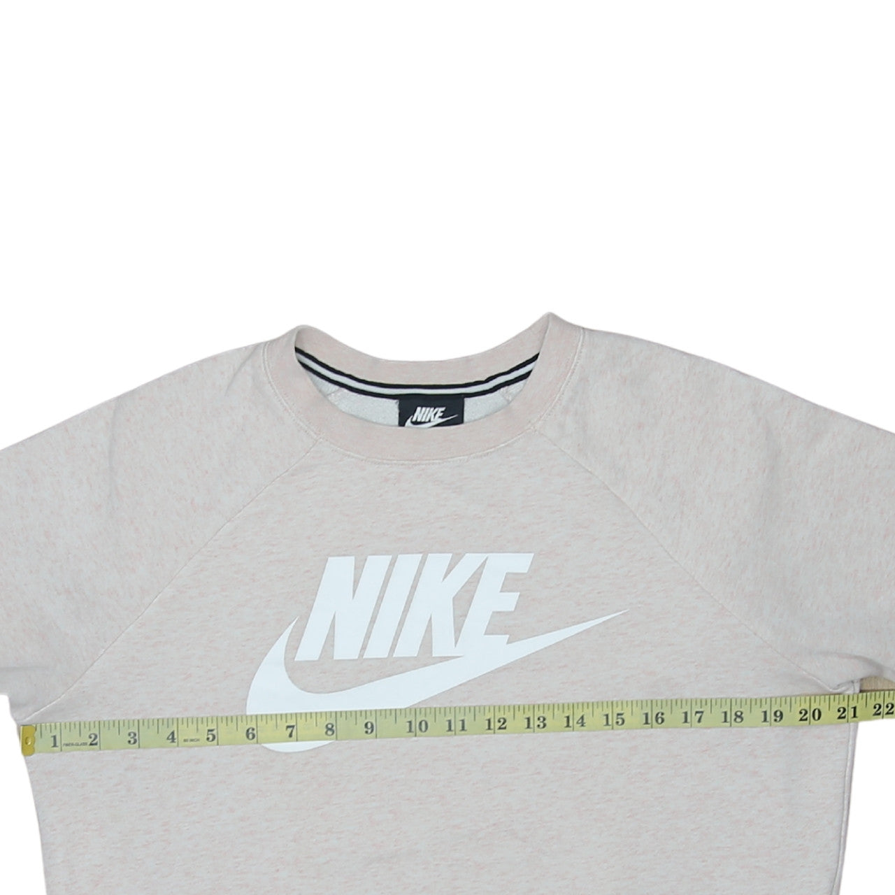 Nike Women Beige Crew Neck Pullover Sweatshirt Medium