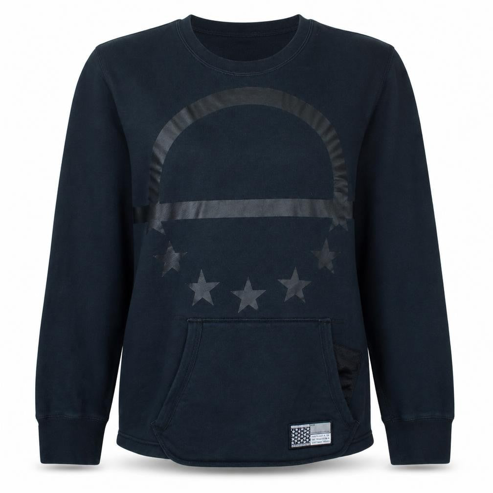 Nike Women Black Medium Graphic Crew Neck Pullover Sweatshirt