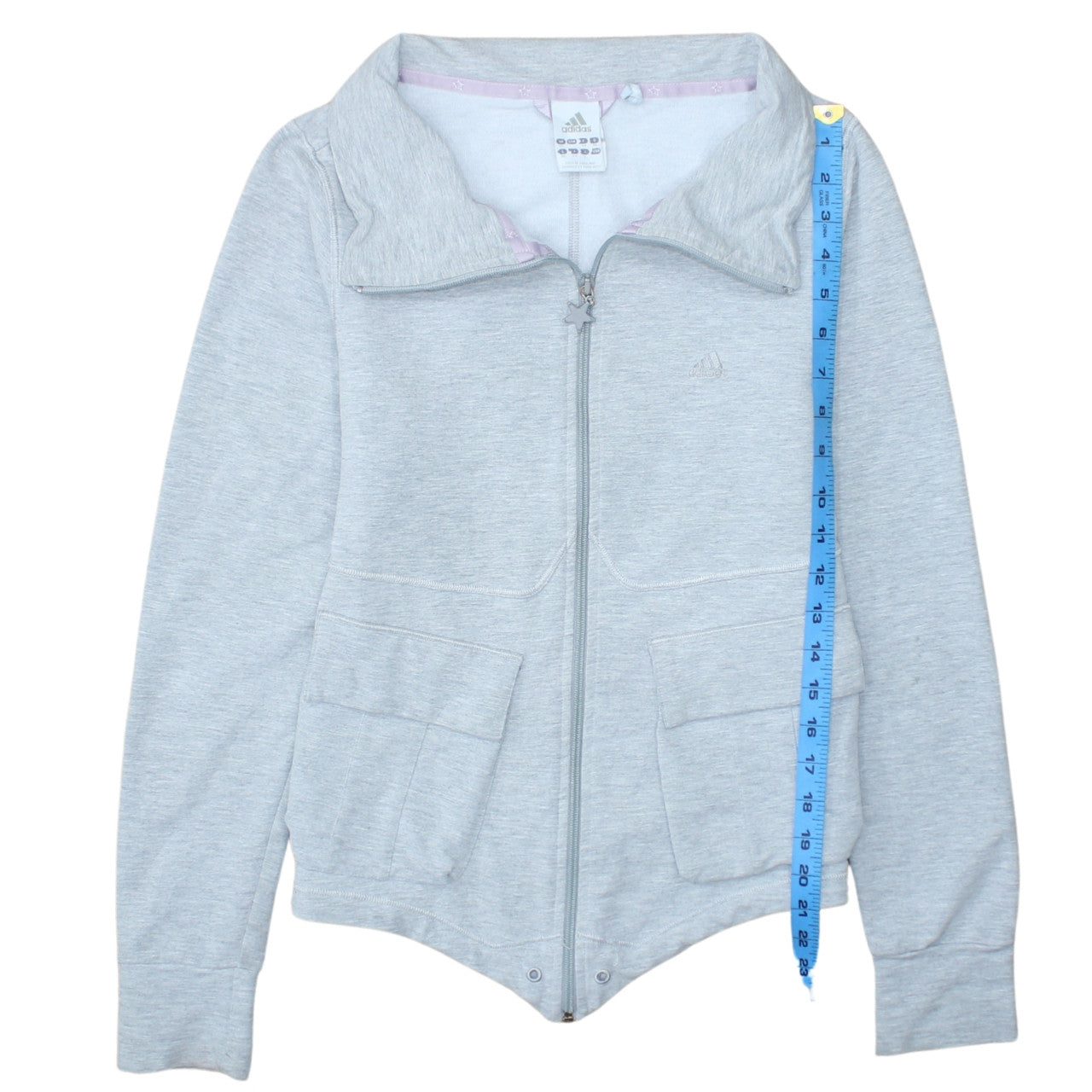 Adidas Women's Grey Track Jacket Size 12 Full Zip Sports Top