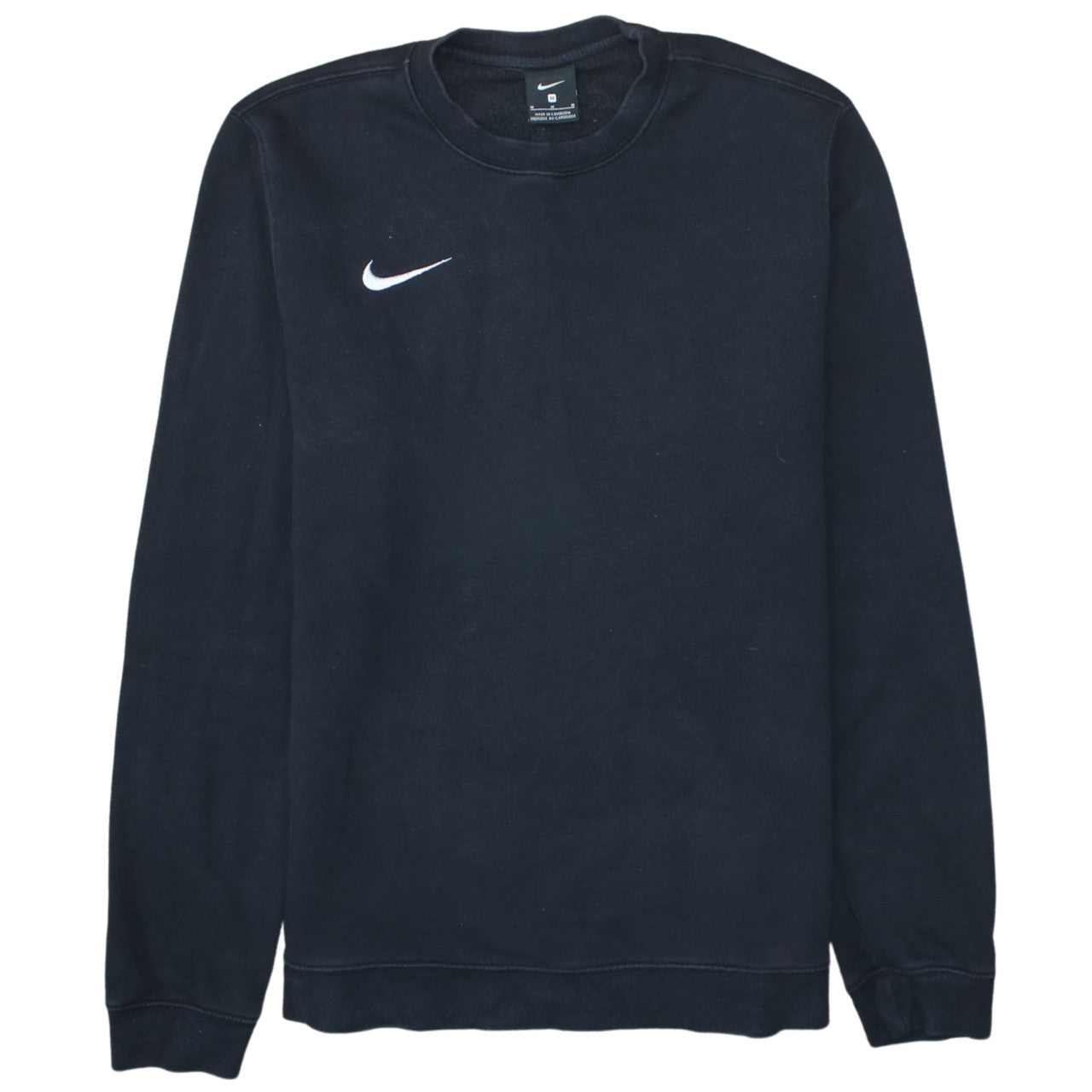 Nike Men's Black Pullover Sweatshirt M Crew Neck Fleece Logo