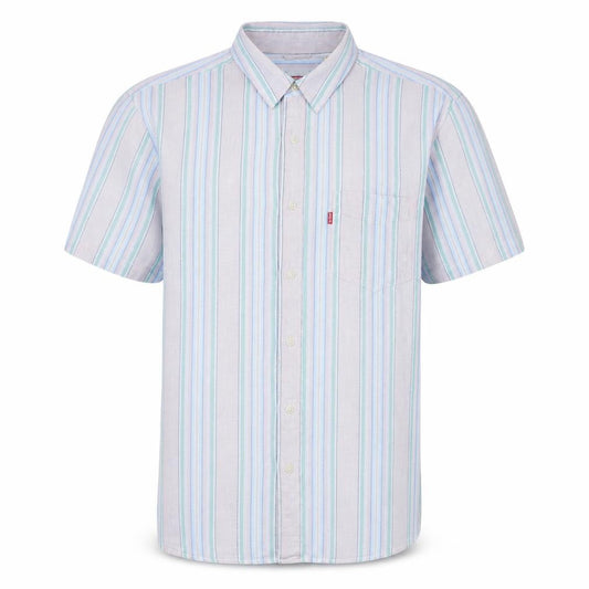 Levi's Men's Multicoloured Striped Short Sleeve Button-Up Shirt M