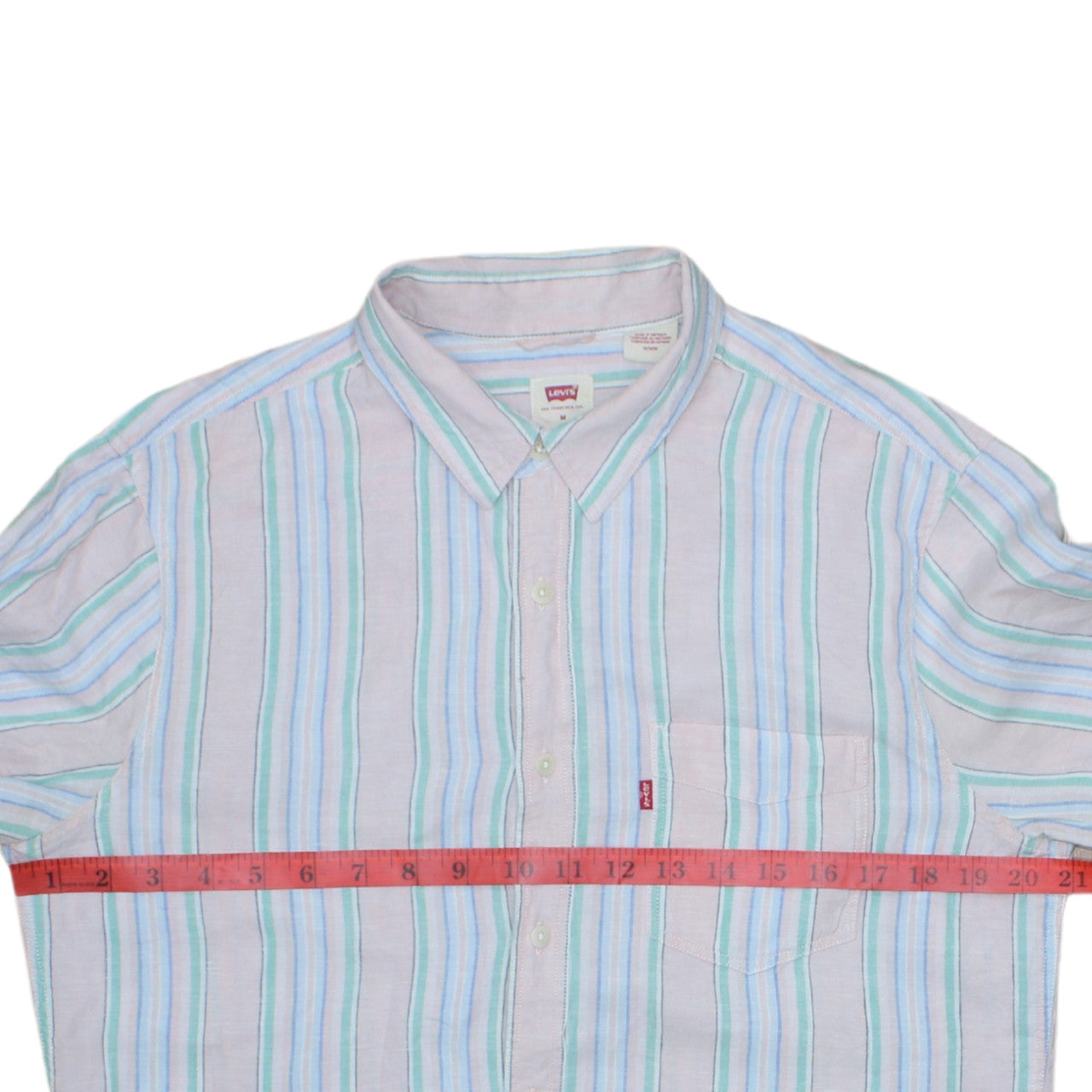 Levi's Men's Multicoloured Striped Short Sleeve Button-Up Shirt M