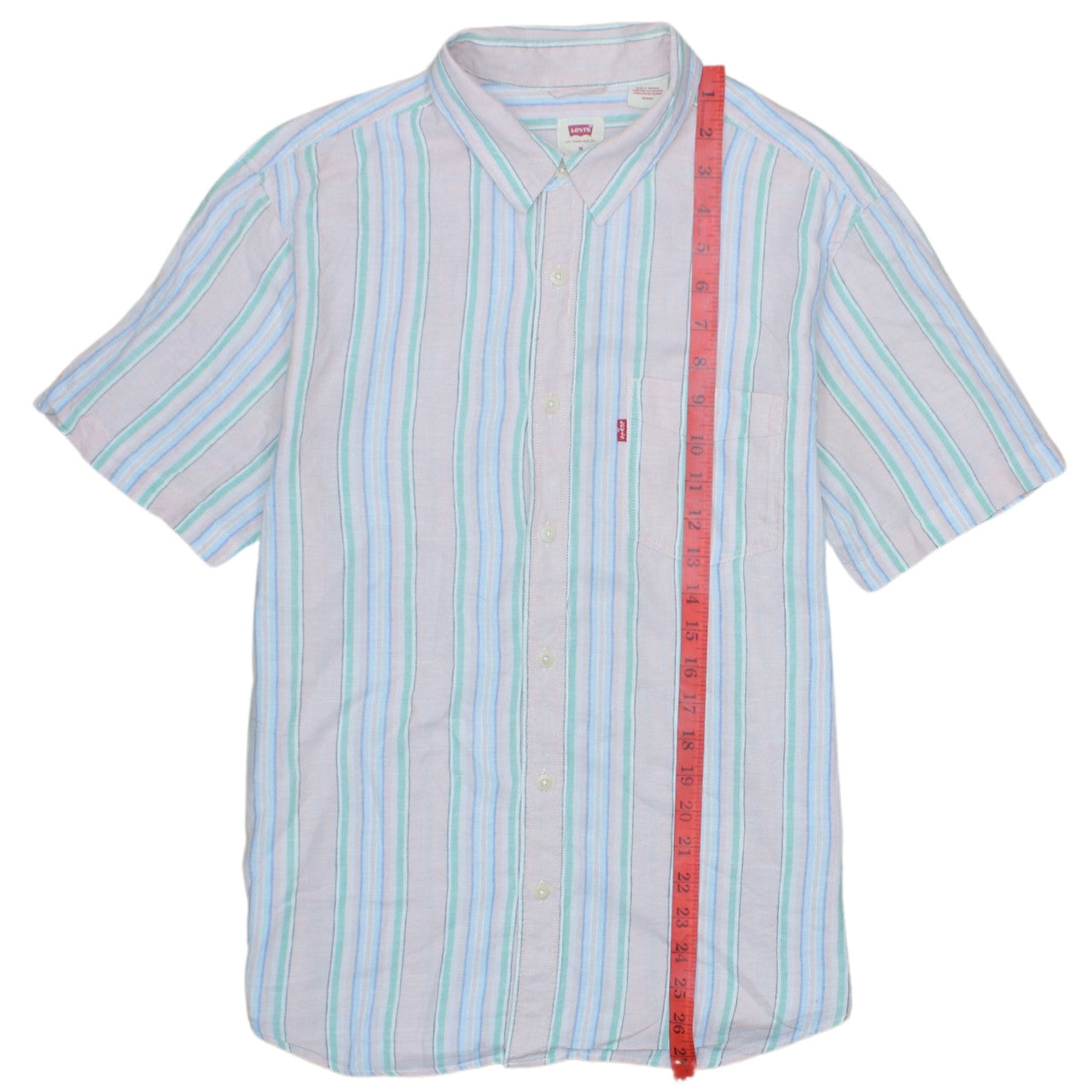 Levi's Men's Multicoloured Striped Short Sleeve Button-Up Shirt M