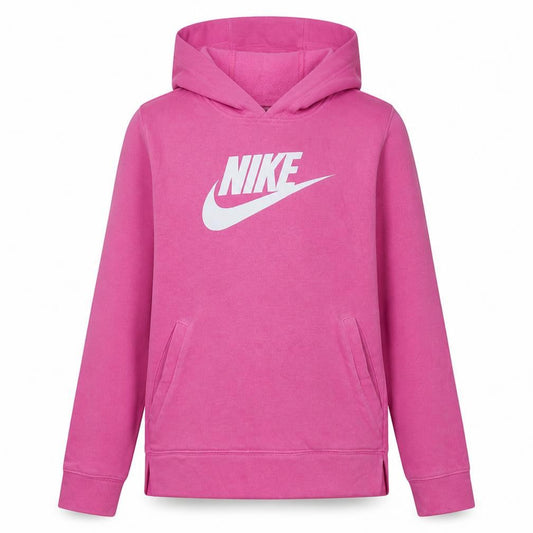 Nike Girls Pink Pullover Hoodie Sweatshirt Size 146 Fleece Logo Hooded