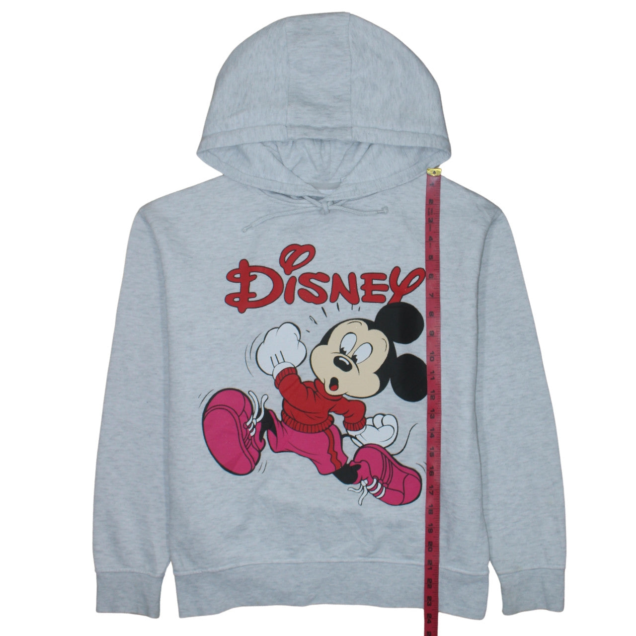 Disney Women's Grey Mickey Hoodie Size S 10/12 Pullover Graphic Print