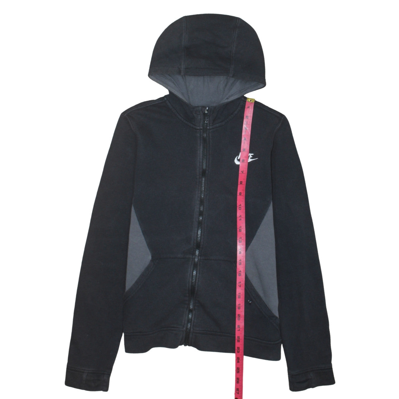 Nike Boys Black Full Zip Hoodie XL 158-170cm Fleece Sweatshirt