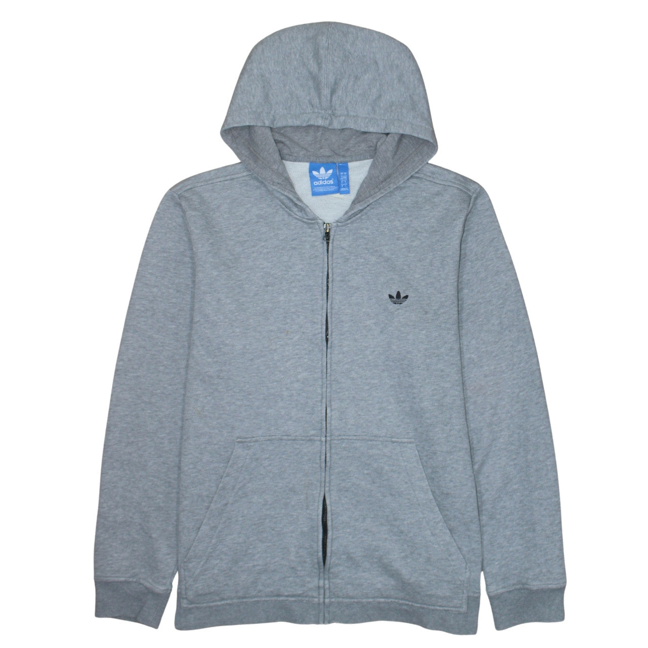 adidas Men Grey Full Zip Hoodie L Regular Fit Sportswear