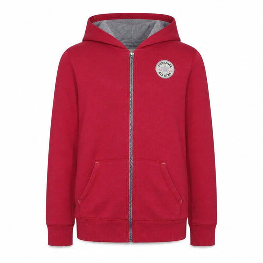 Front view of Converse girls’ red full zip hoodie xl 13-15 years cotton blend all star
