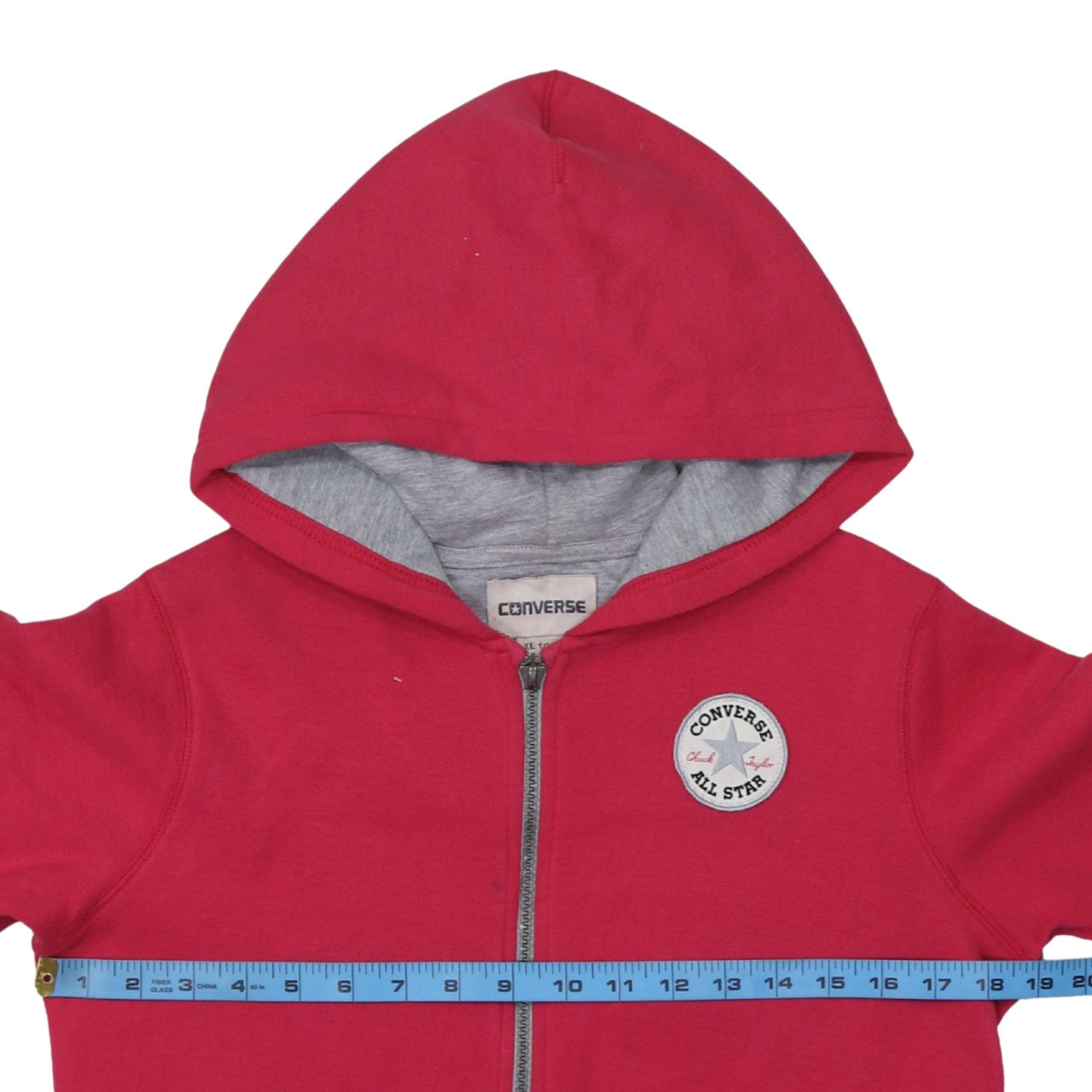 Converse Girls Red Full Zip Hoodie XL 13-15 Years Cotton Blend All Star