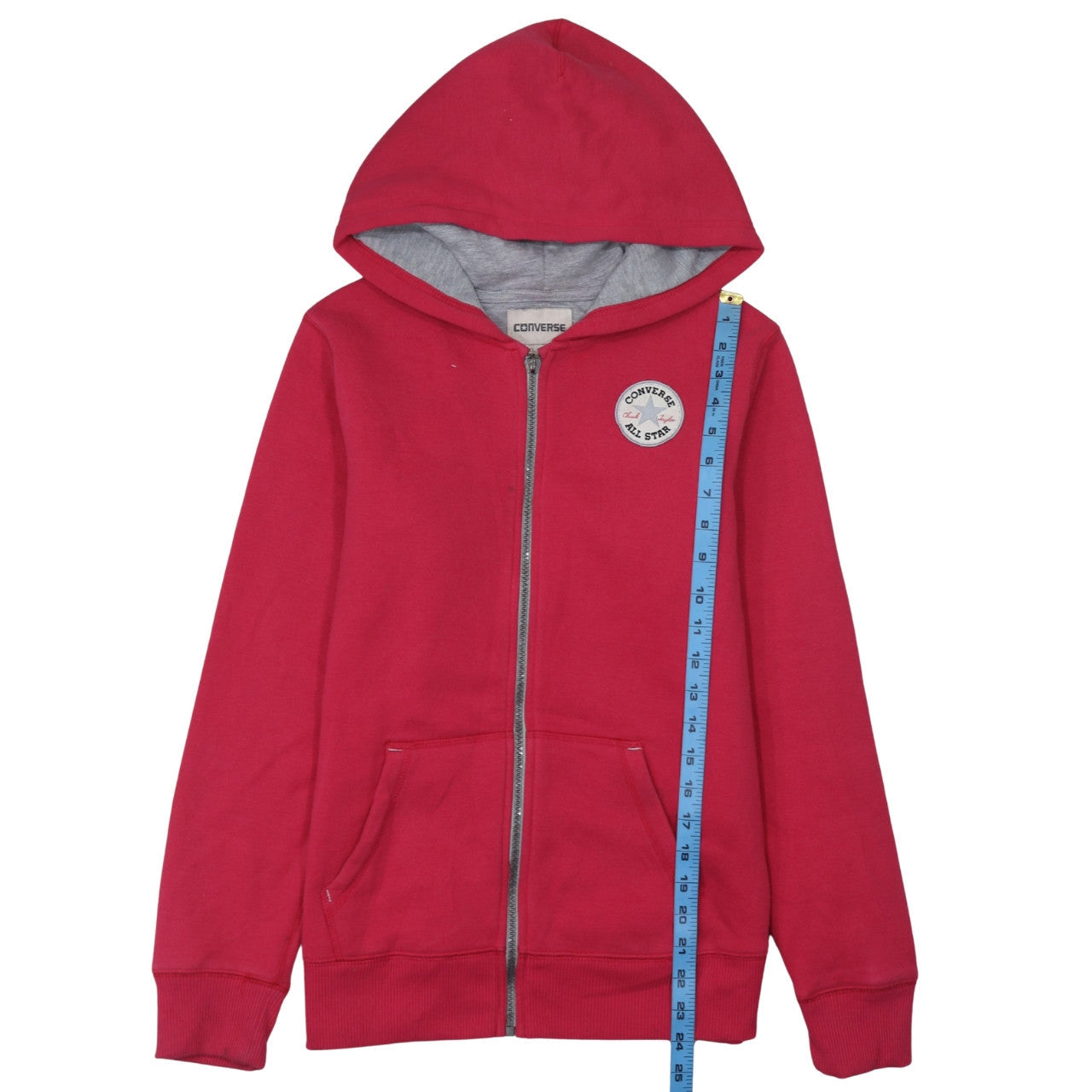 Converse Girls Red Full Zip Hoodie XL 13-15 Years Cotton Blend All Star
