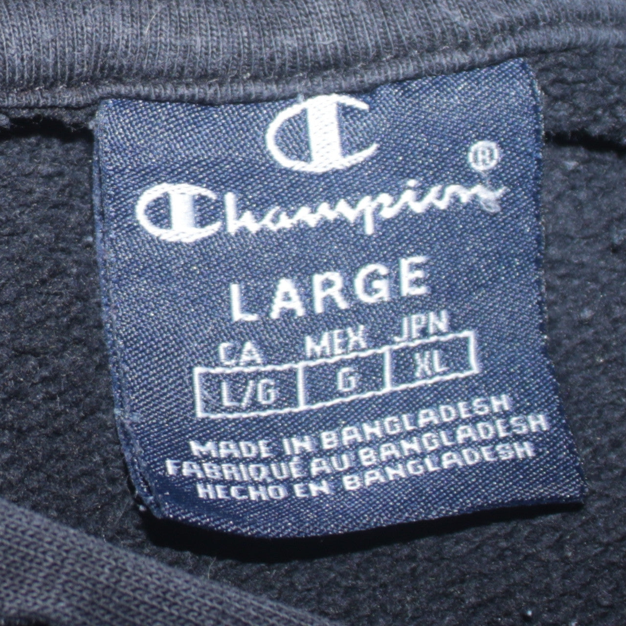 Champion Men's Black Pullover Hoodie Size L Sports Fleece Sweatshirt