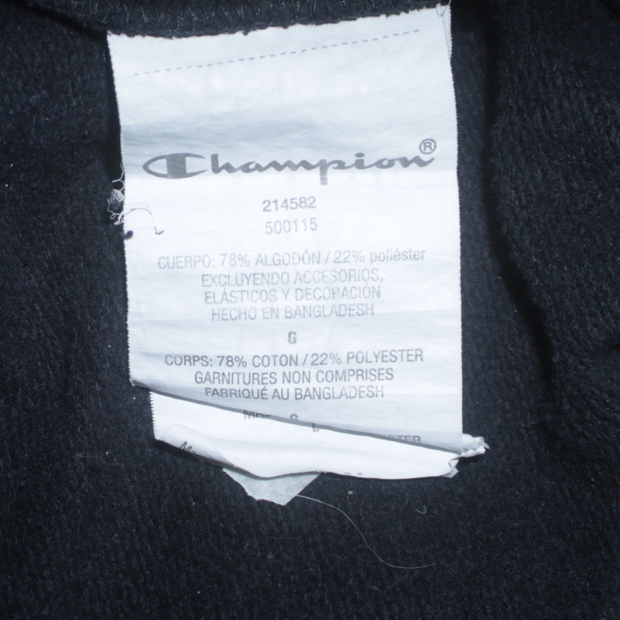 Champion Men's Black Pullover Hoodie Size L Sports Fleece Sweatshirt