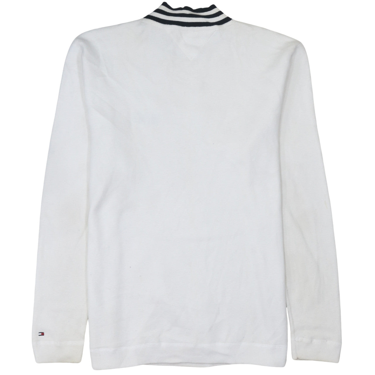 Tommy Hilfiger Men's White Mock Neck Cotton Pullover Jumper L