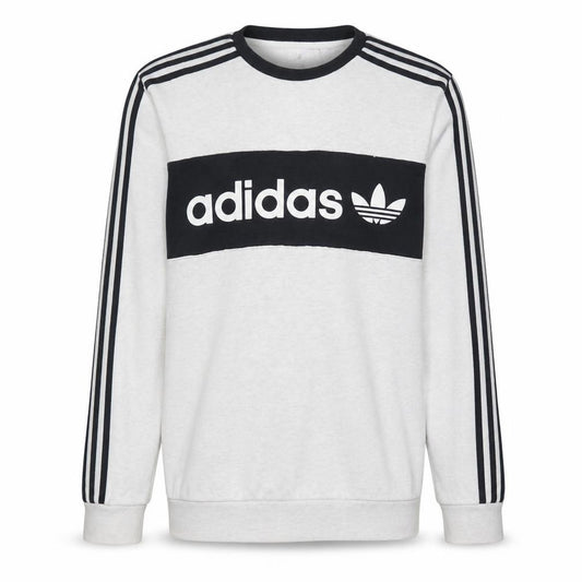 adidas Mens Grey Crew Neck Pullover Sweatshirt M Logo Sportswear