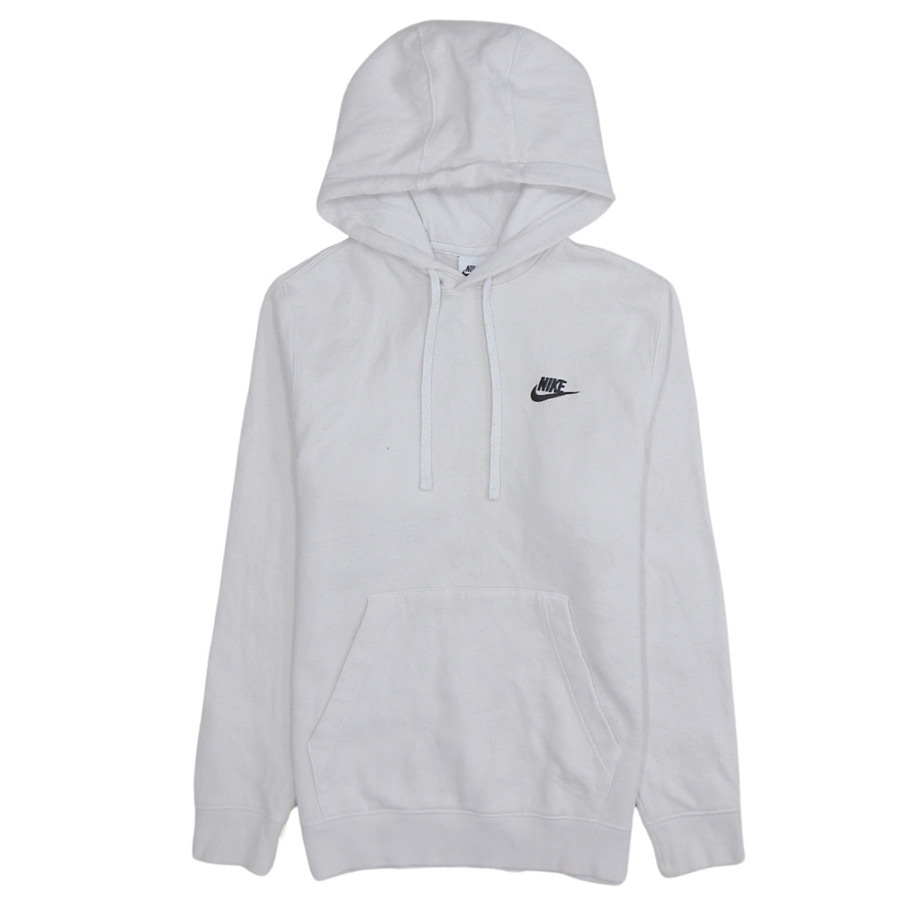 Nike Men's White Pullover Hoodie S Logo Fleece Sweatshirt