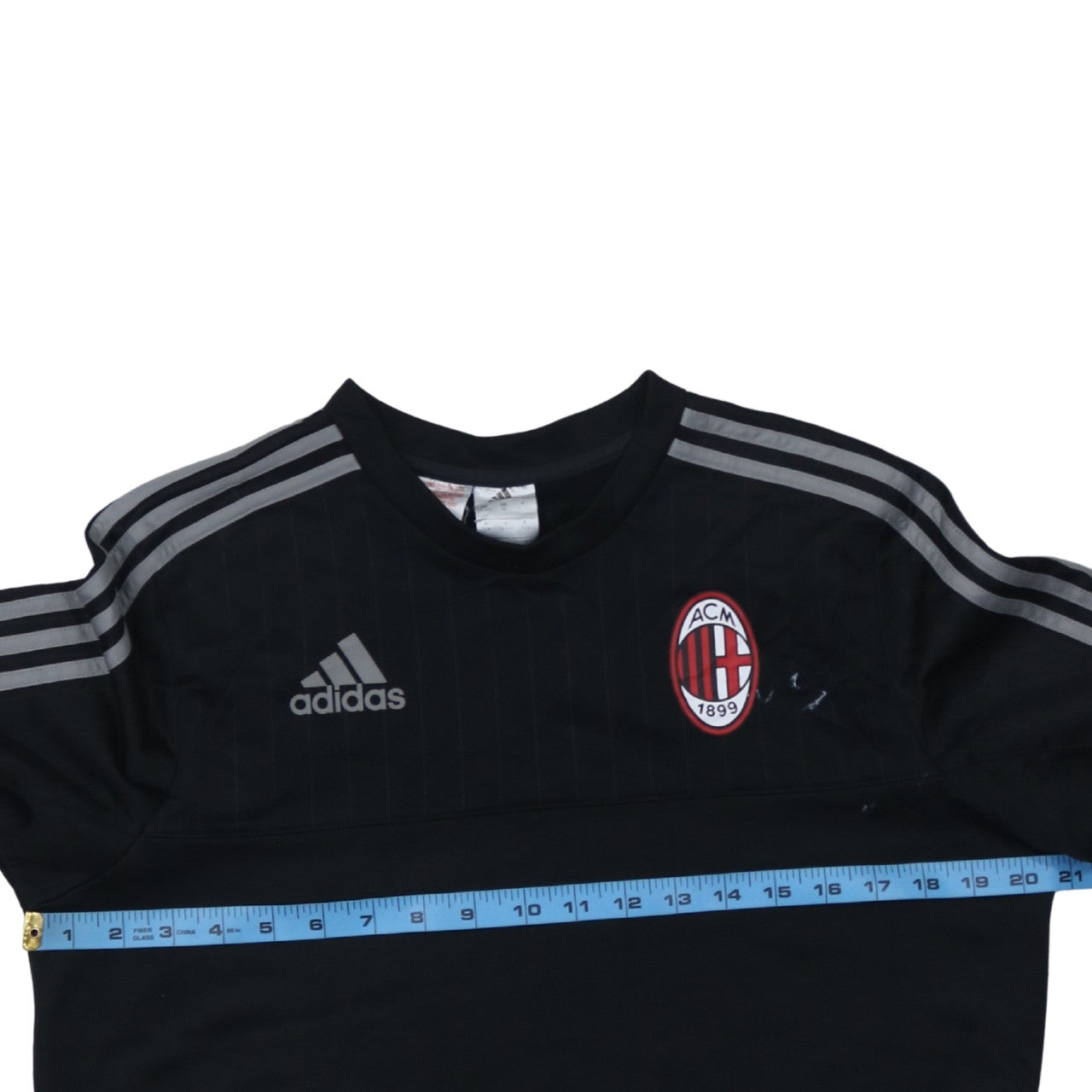Adidas Boys Black AC Milan Football Sweatshirt 15-16 Years Pullover Top