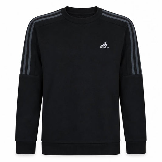 Adidas Men's Black Small Crew Neck Pullover Sweatshirt