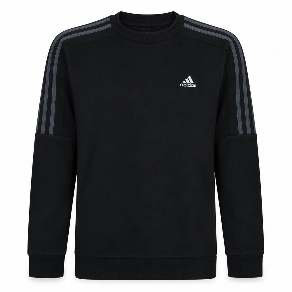 Adidas Men's Black Small Crew Neck Pullover Sweatshirt