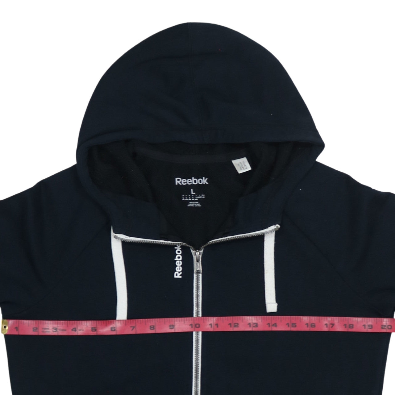 Reebok Women's Black Full Zip Hoodie Size L Cotton Blend