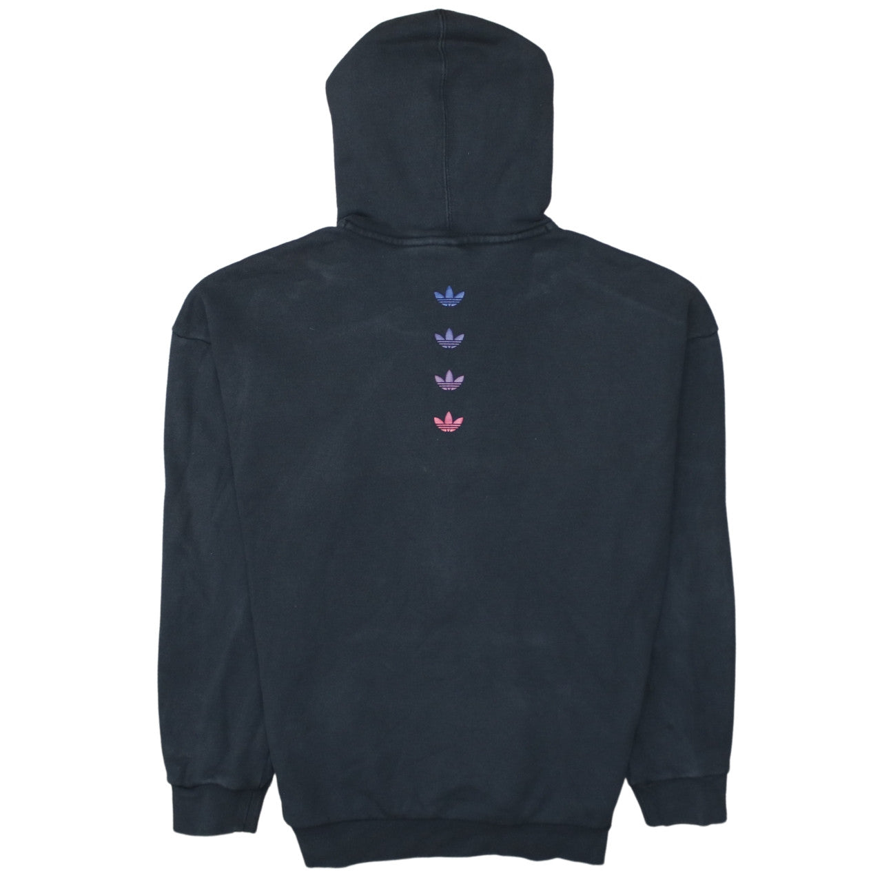 Adidas Womens Black Pullover Hoodie Size 8 Cotton Logo Graphic