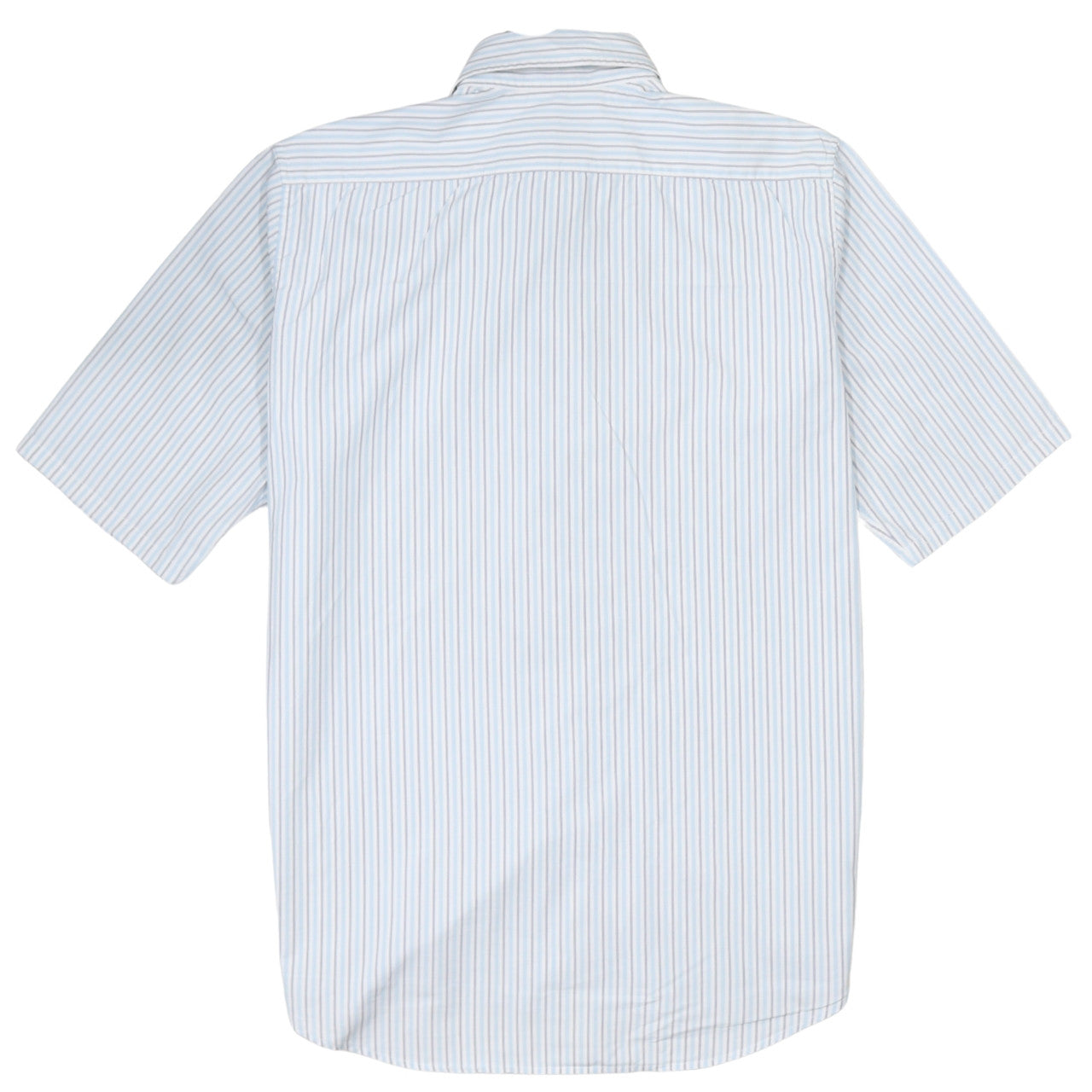 Napapijri Men Blue Striped Short Sleeve Button-Up Cotton Shirt L