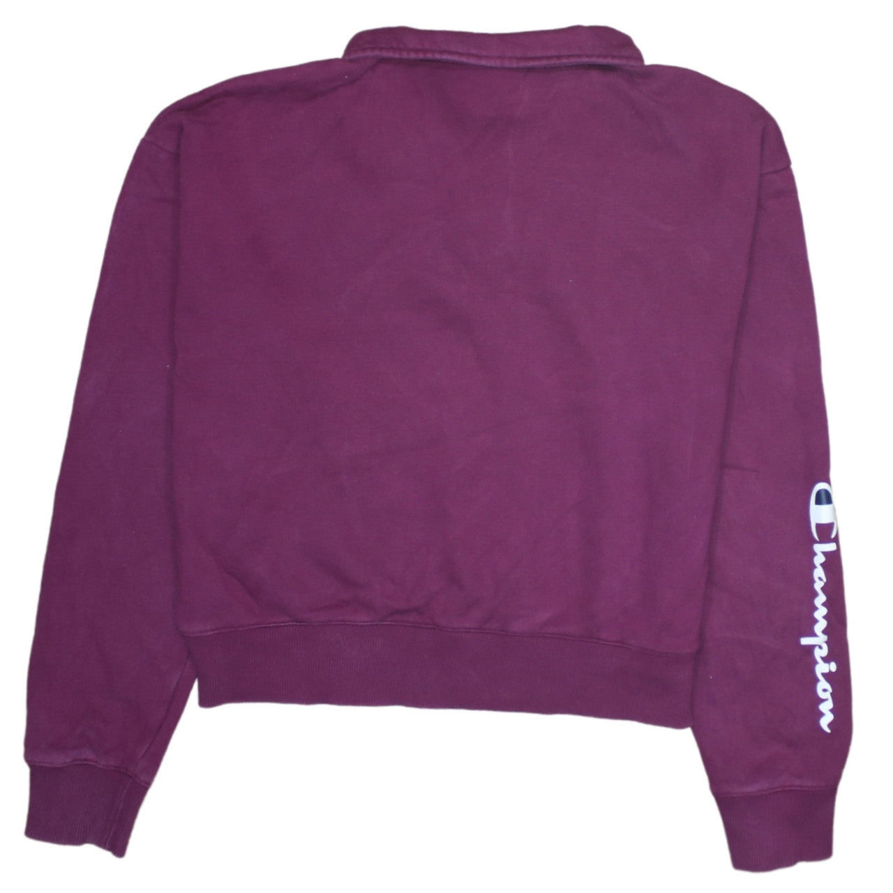 Champion Women’s Purple 1/4 Zip Pullover Sweatshirt Size L Cotton Logo