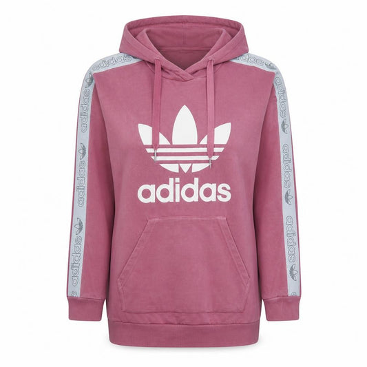 Adidas Women Pink Pullover Hoodie Size 8 Logo Hooded Sweatshirt