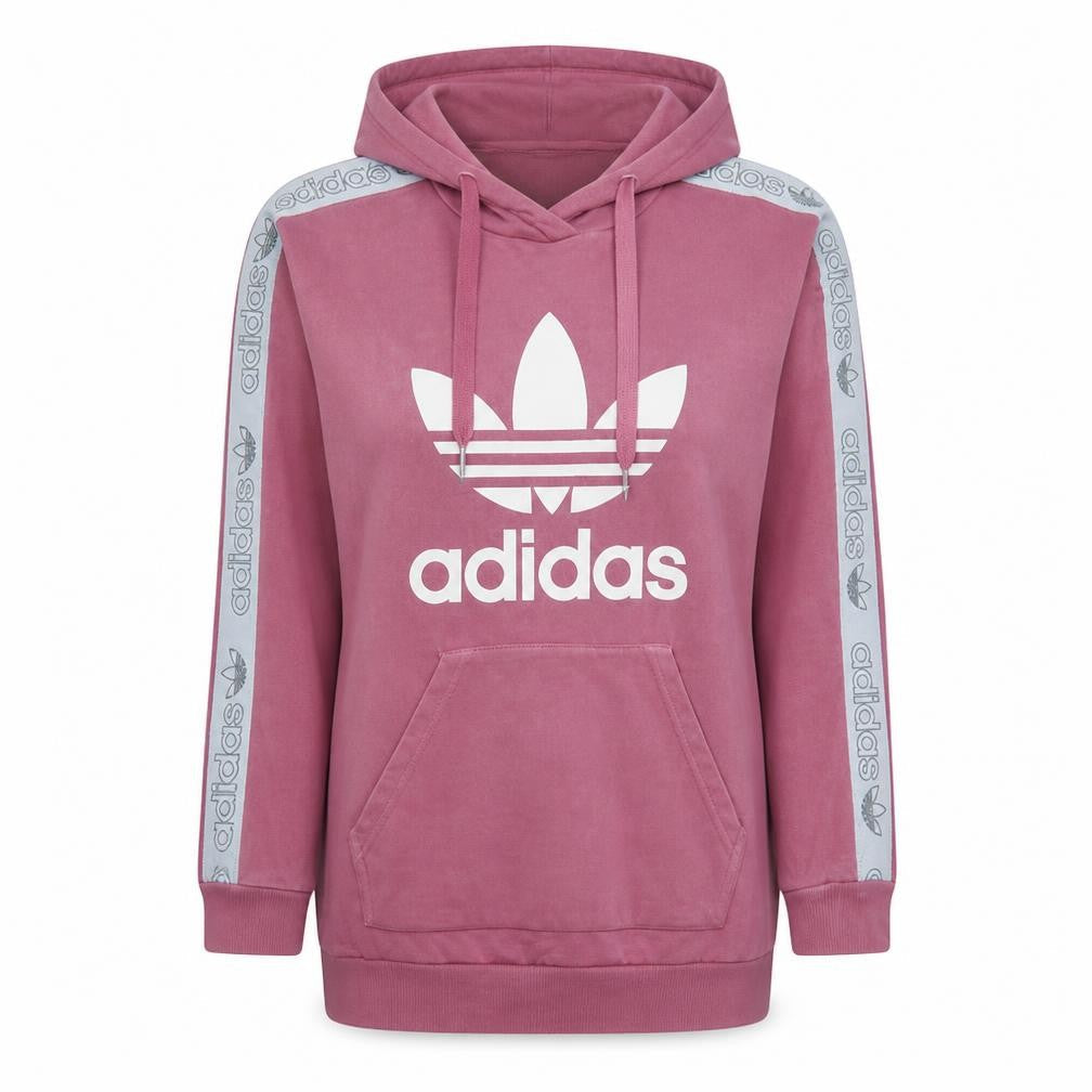 Adidas Women Pink Pullover Hoodie Size 8 Logo Hooded Sweatshirt