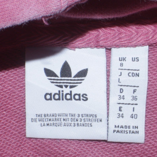 Adidas Women Pink Pullover Hoodie Size 8 Logo Hooded Sweatshirt