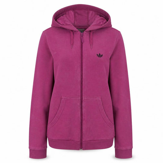Adidas Womens Pink Full Zip Hoodie Size 14 Cotton Casual Sportswear